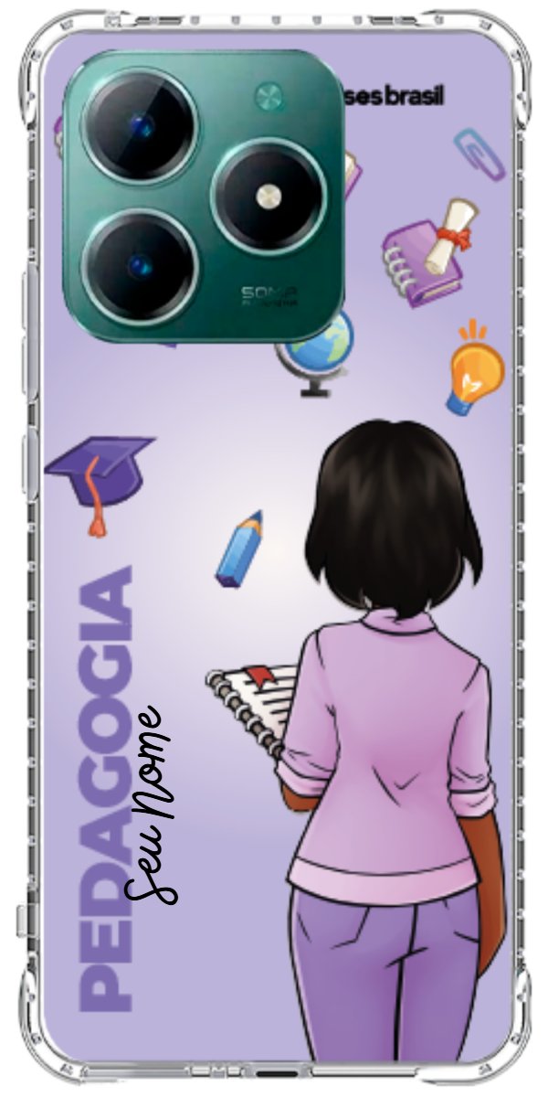 Capinha para celular Pedagogia - Boneca Profissão Com Fundo