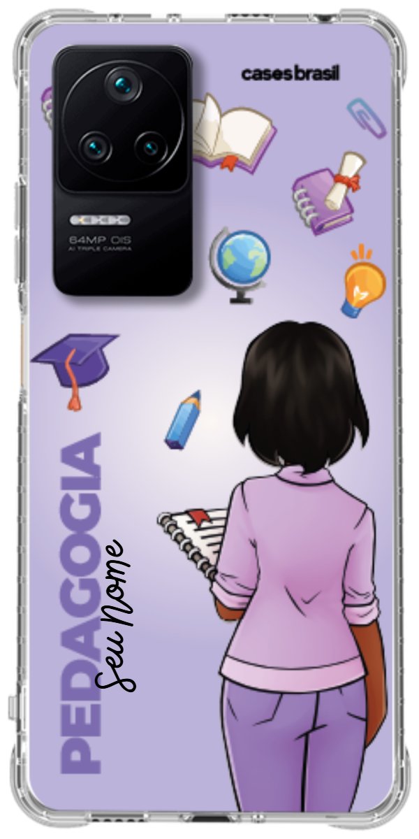 Capinha para celular Pedagogia - Boneca Profissão Com Fundo