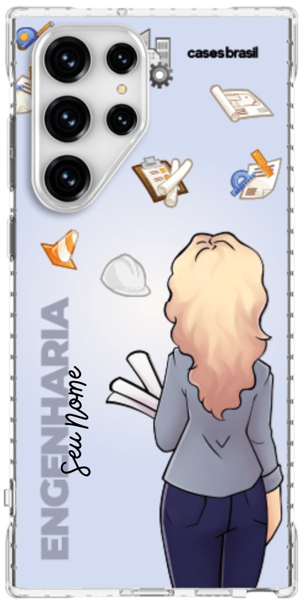 Capinha para Celular Engenharia - Boneca Profissão Com Fundo