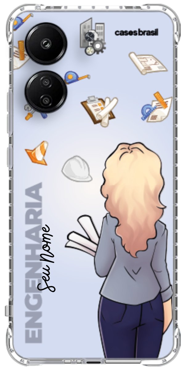 Capinha para Celular Engenharia - Boneca Profissão Com Fundo