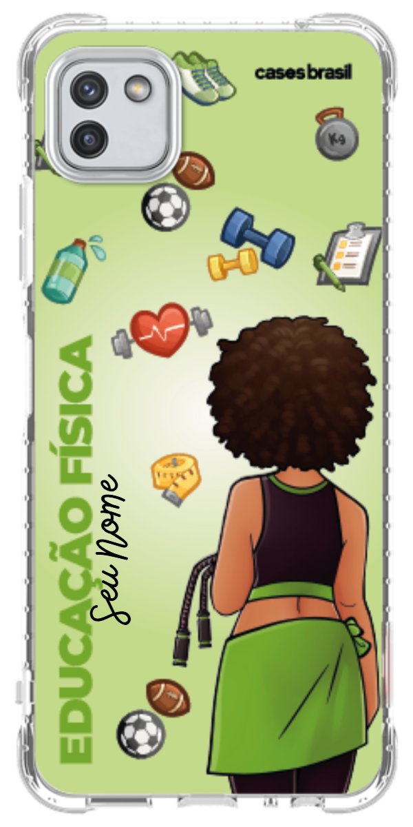 Capinha para celular Educação Física - Boneca Profissão Com Fundo