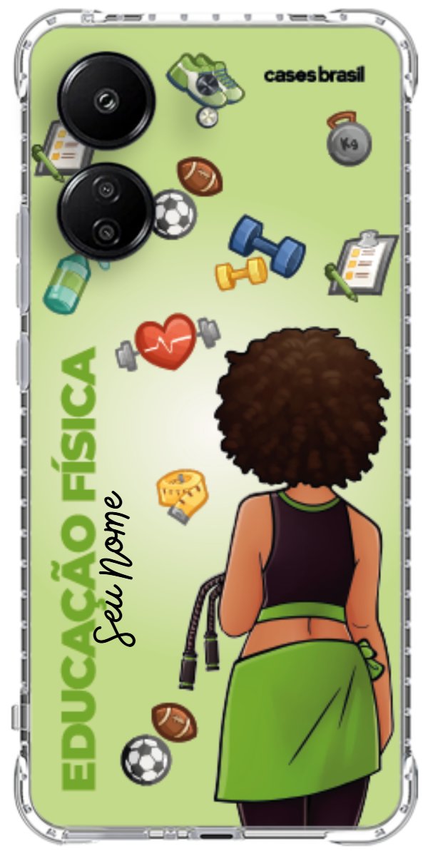 Capinha para celular Educação Física - Boneca Profissão Com Fundo