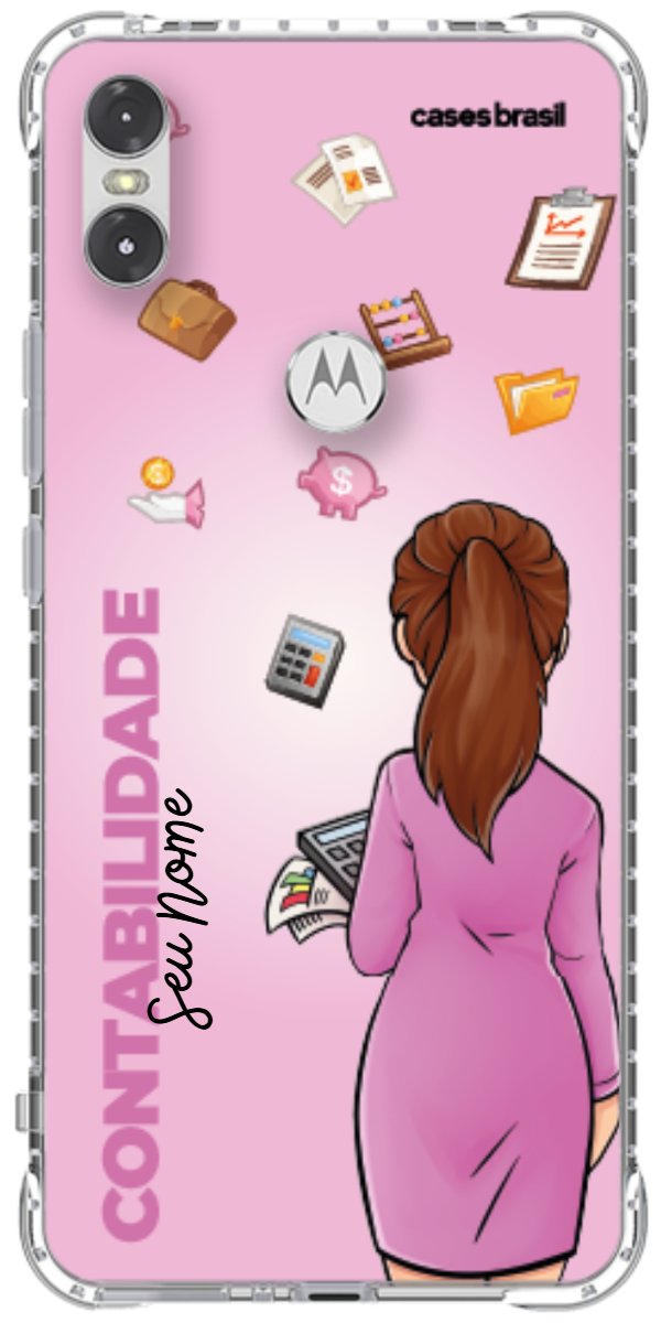 Capinha para Celular Contabilidade - Boneca Profissão Com Fundo