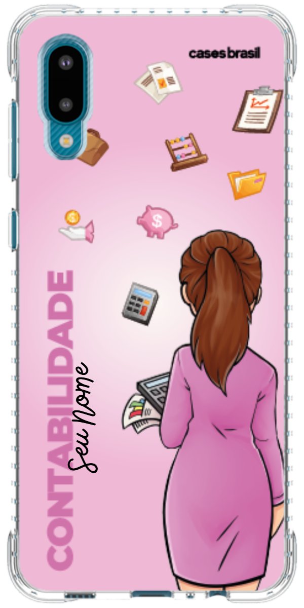 Capinha para Celular Contabilidade - Boneca Profissão Com Fundo