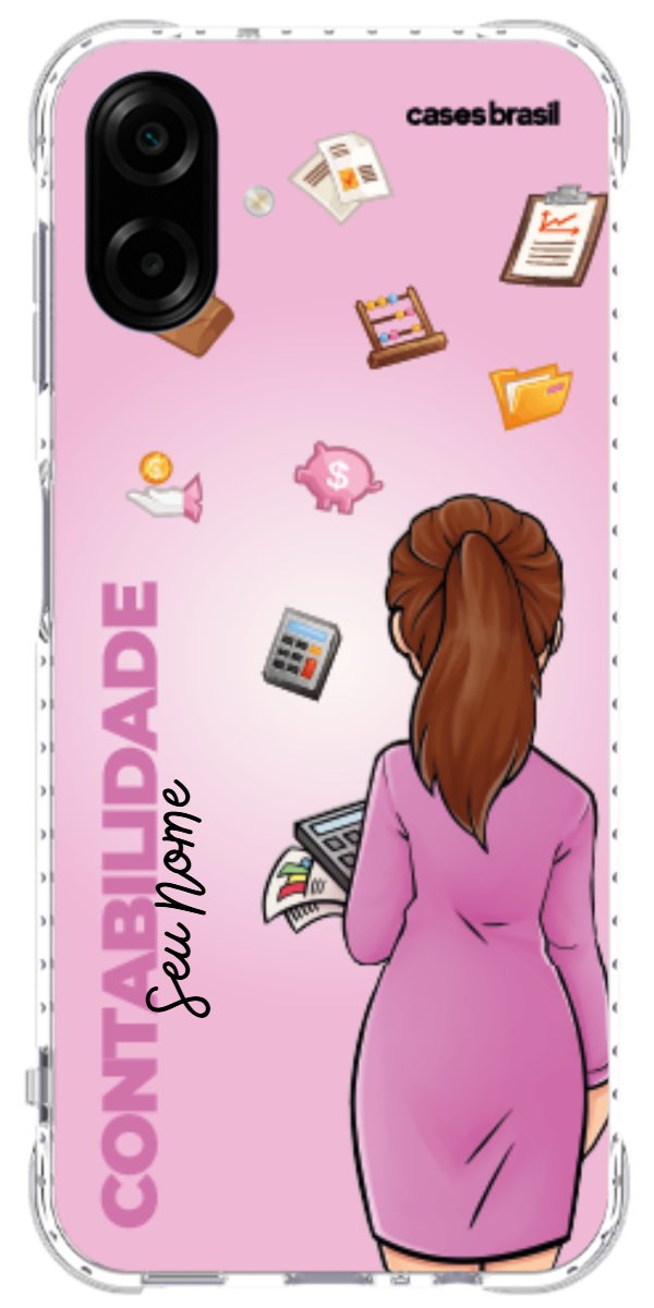 Capinha para Celular Contabilidade - Boneca Profissão Com Fundo