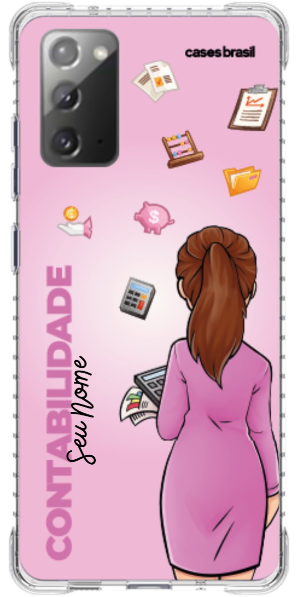 Capinha para Celular Contabilidade - Boneca Profissão Com Fundo
