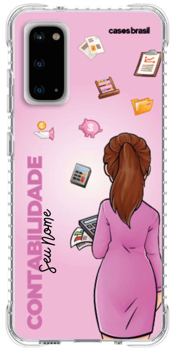 Capinha para Celular Contabilidade - Boneca Profissão Com Fundo