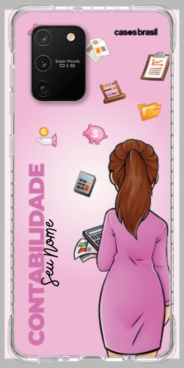 Capinha para Celular Contabilidade - Boneca Profissão Com Fundo