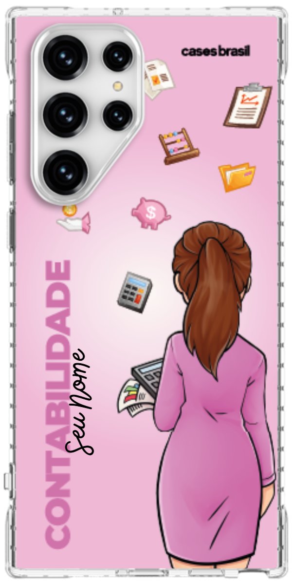 Capinha para Celular Contabilidade - Boneca Profissão Com Fundo