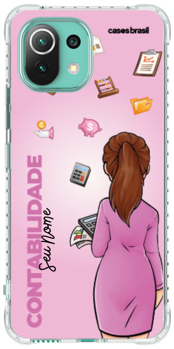 Capinha para Celular Contabilidade - Boneca Profissão Com Fundo