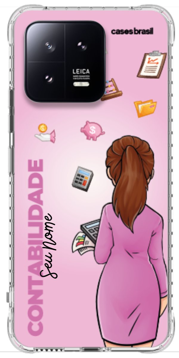 Capinha para Celular Contabilidade - Boneca Profissão Com Fundo