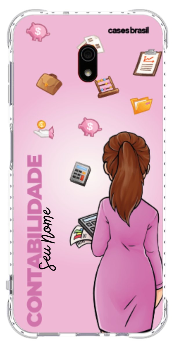 Capinha para Celular Contabilidade - Boneca Profissão Com Fundo