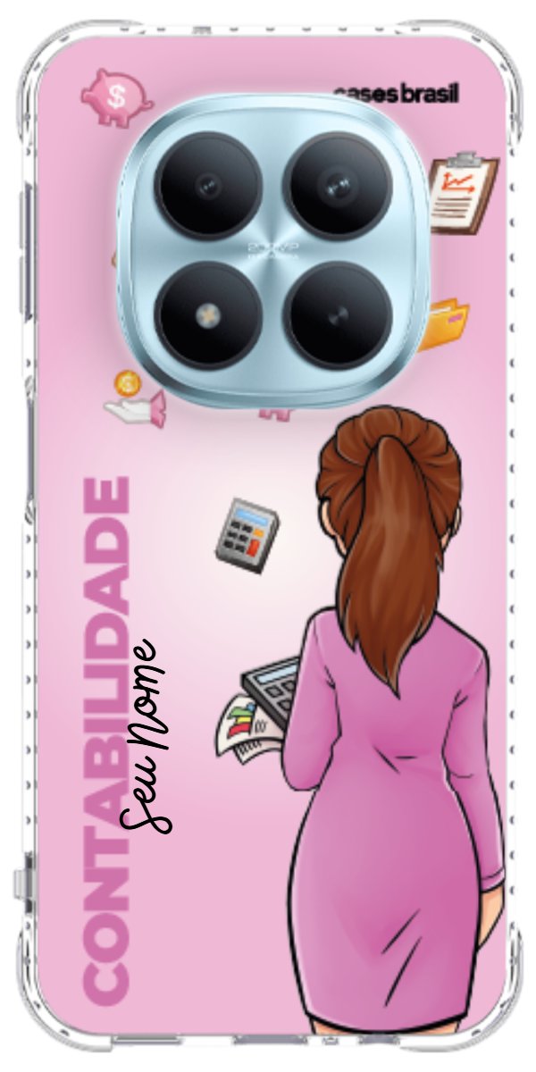 Capinha para Celular Contabilidade - Boneca Profissão Com Fundo