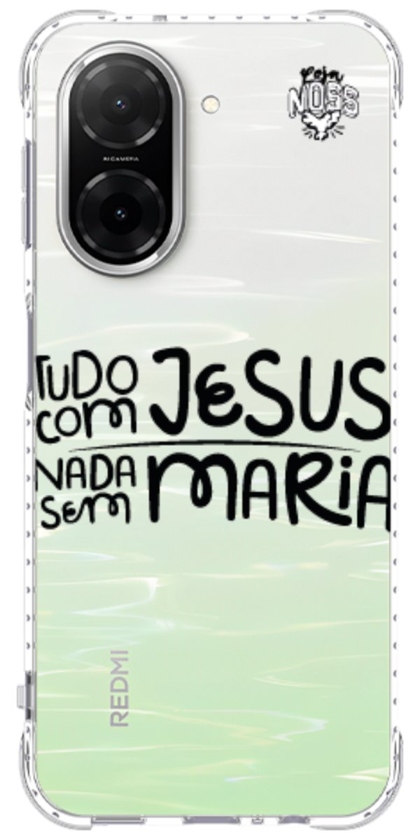 Capinha para Celular Tudo com Jesus Nada sem Maria
