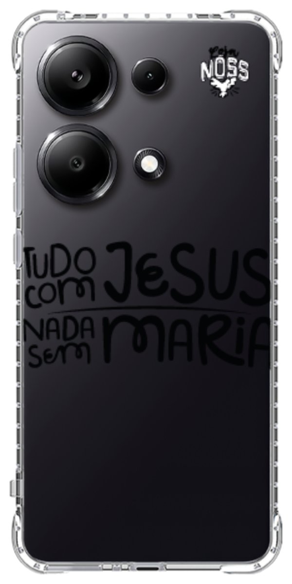 Capinha para Celular Tudo com Jesus Nada sem Maria