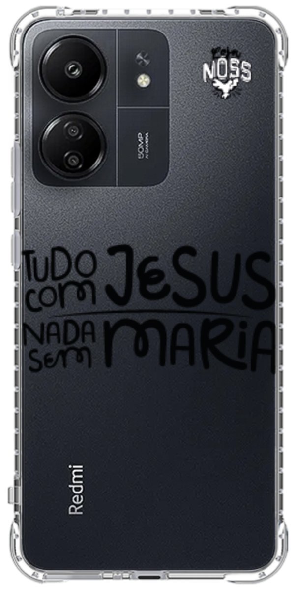 Capinha para Celular Tudo com Jesus Nada sem Maria