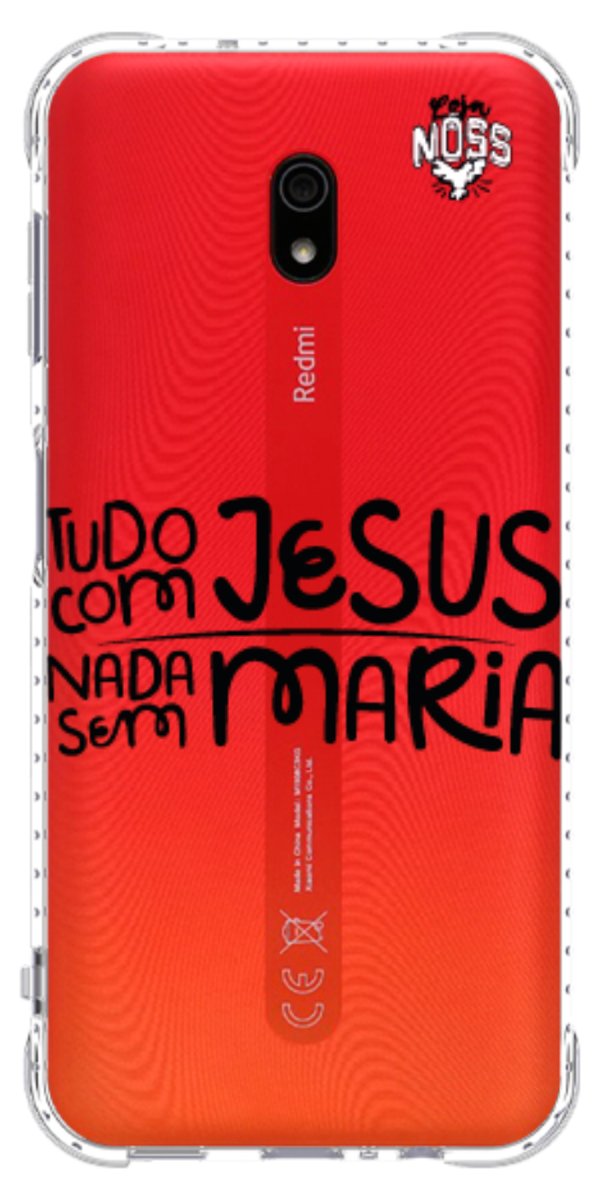 Capinha para Celular Tudo com Jesus Nada sem Maria