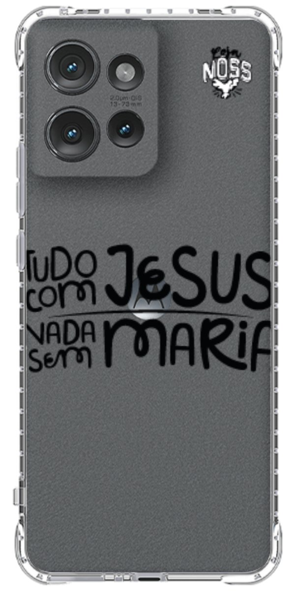 Capinha para Celular Tudo com Jesus Nada sem Maria