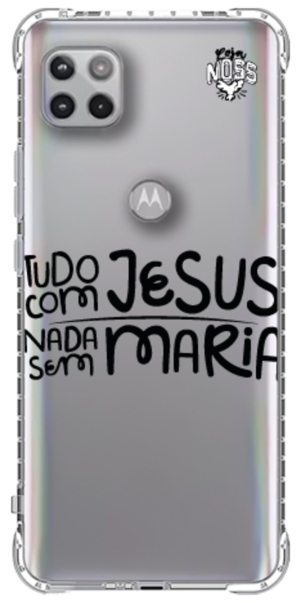 Capinha para Celular Tudo com Jesus Nada sem Maria