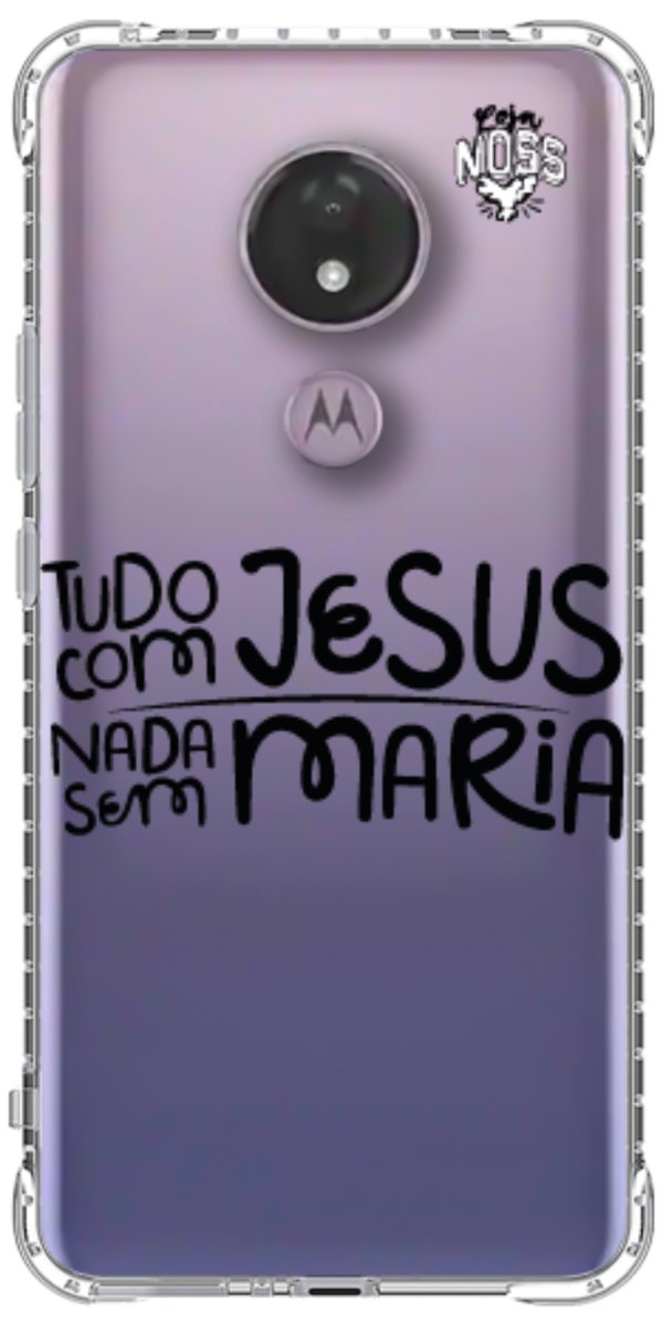 Capinha para Celular Tudo com Jesus Nada sem Maria