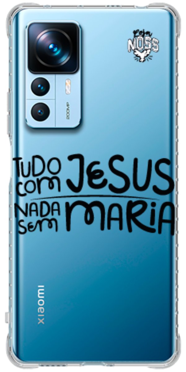 Capinha para Celular Tudo com Jesus Nada sem Maria